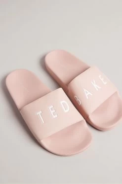 Ted Baker Pink Ased Embossed Branded Sliders -Ted Baker Shop 361344s3