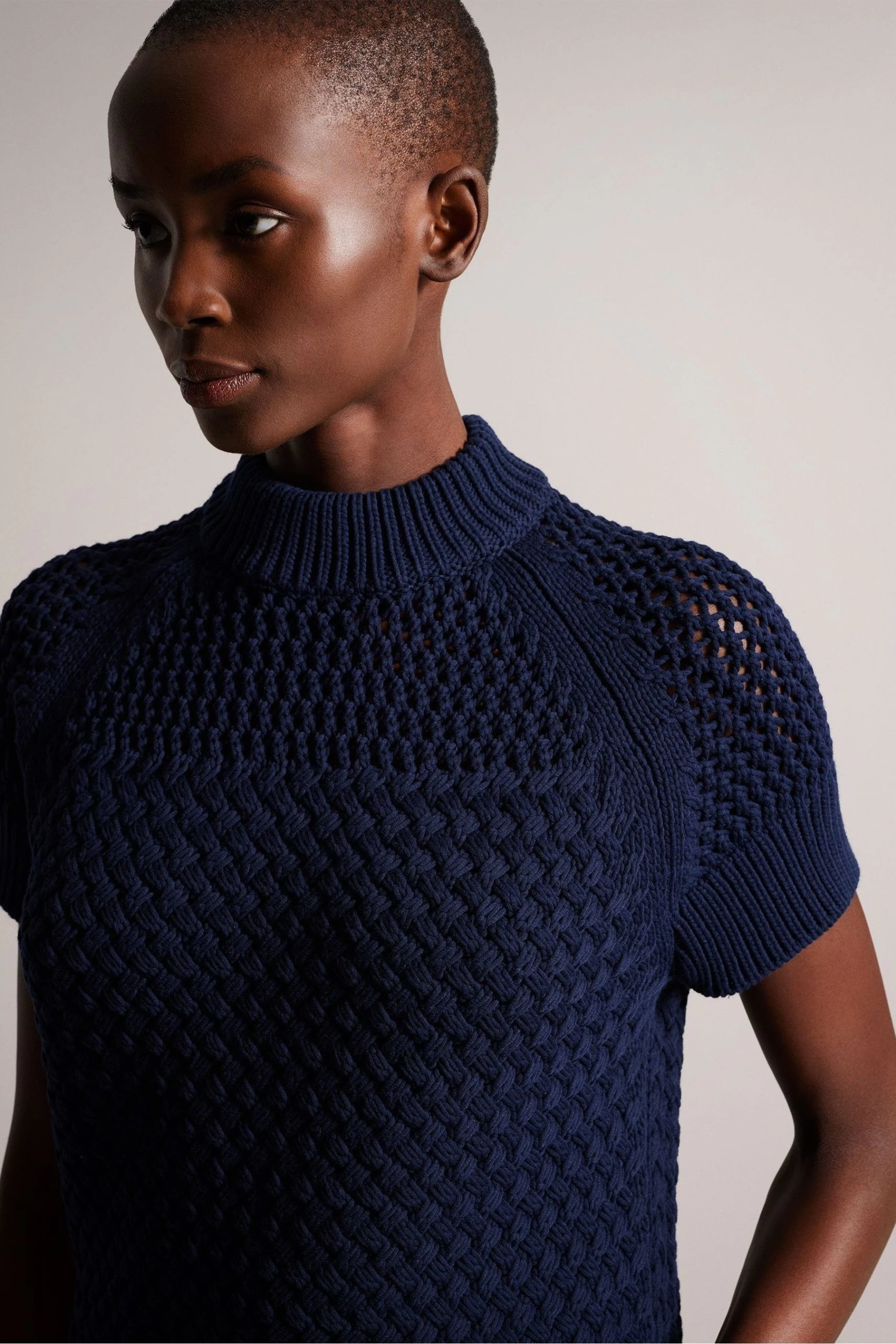 Ted Baker Blue Stena Dk-Blue Basket Stitch Tank 6 Ted Baker Blue Stena Dk-Blue Basket Stitch Tank - Image 4