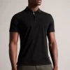 Ted Baker Zeiter Short Sleeved Slim Soft Touch Black Polo Shirt