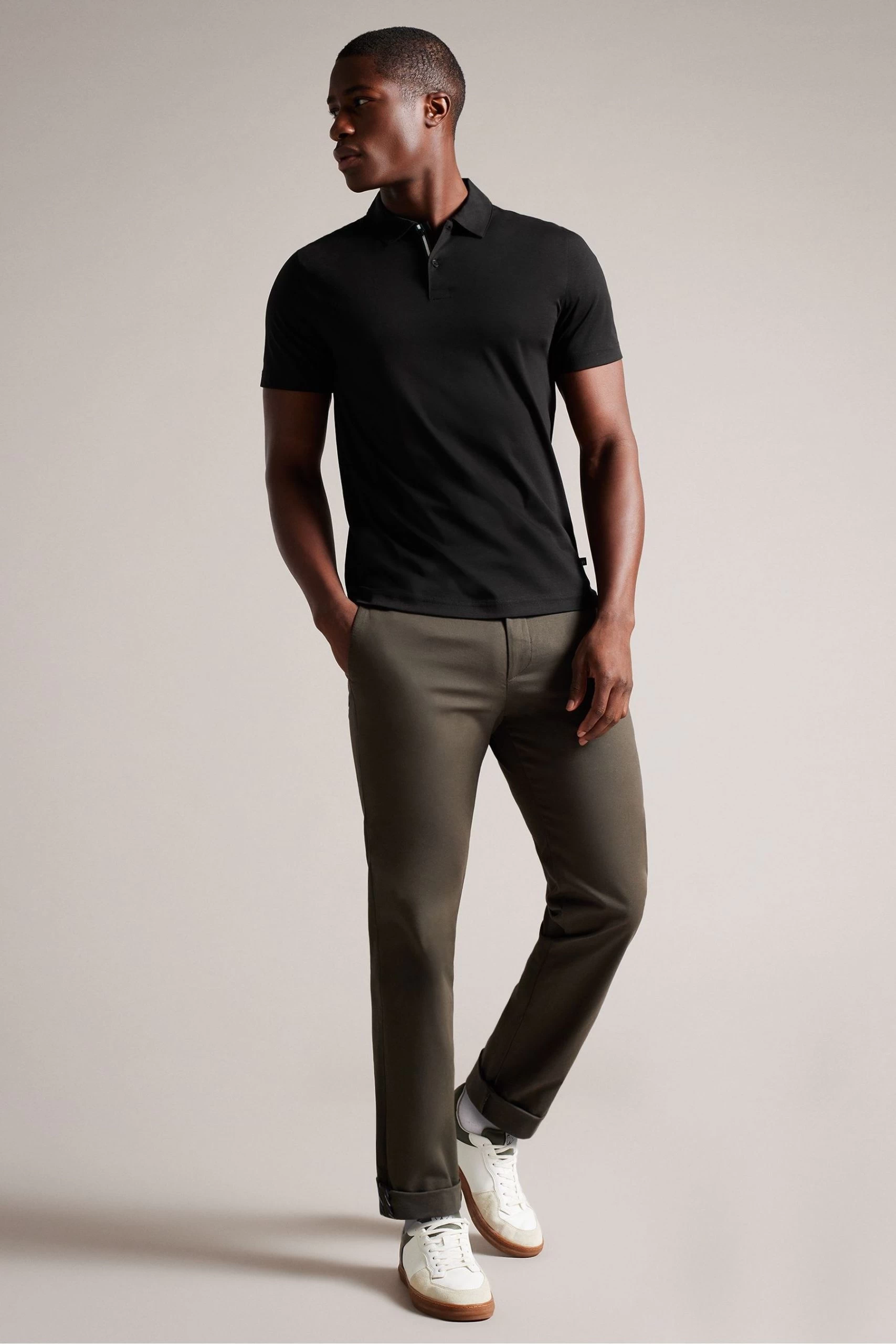 Ted Baker Zeiter Short Sleeved Slim Soft Touch Black Polo Shirt 5 Ted Baker Zeiter Short Sleeved Slim Soft Touch Black Polo Shirt - Image 3