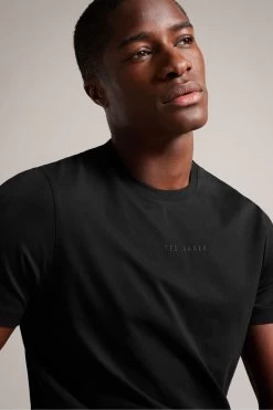 Ted Baker Wilkin Short Sleeved Branded Black T-Shirt -Ted Baker Shop 377545s4