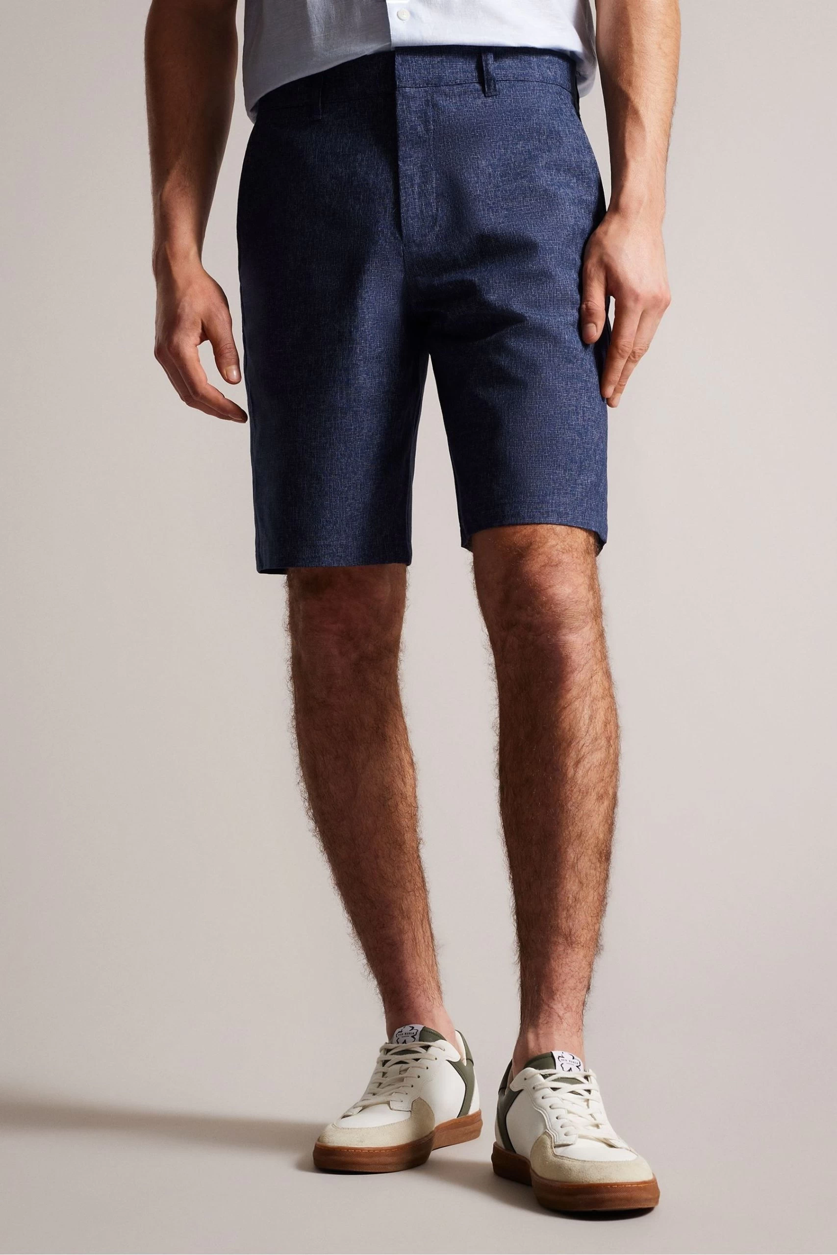 Ted Baker Navy Galera Semi-Plain Shorts 3 Ted Baker Navy Galera Semi-Plain Shorts