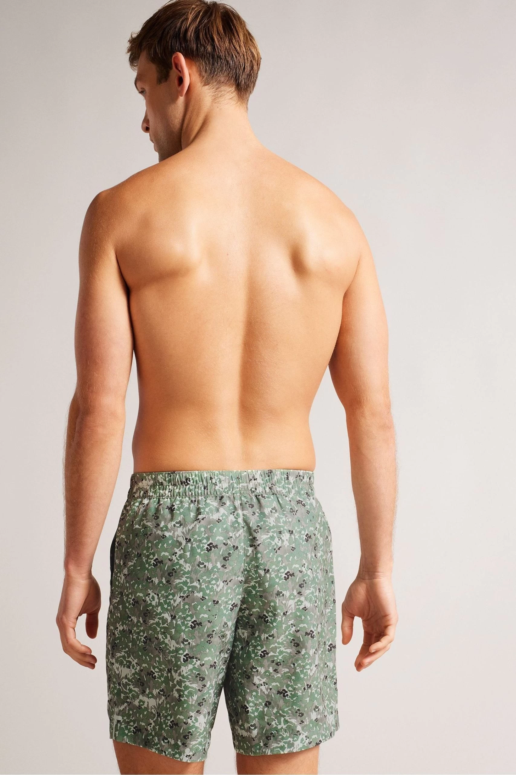 Ted Baker Khaki Green Kita Camo Floral Printed Swim Shorts 4 Ted Baker Khaki Green Kita Camo Floral Printed Swim Shorts - Image 2