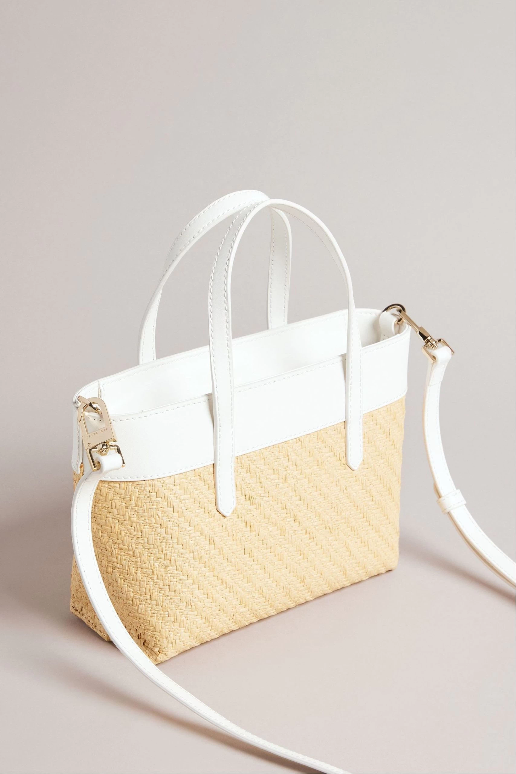 Ted Baker Cream Blesha Magnolia Raffia Mini Tote Bag 4 Ted Baker Cream Blesha Magnolia Raffia Mini Tote Bag - Image 2