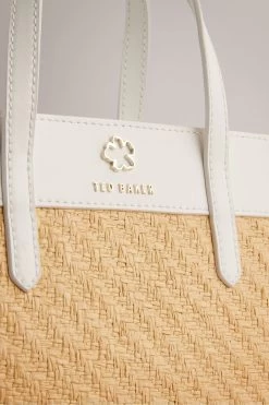Ted Baker Cream Blesha Magnolia Raffia Mini Tote Bag 8 Ted Baker Cream Blesha Magnolia Raffia Mini Tote Bag -Ted Baker Shop 396779s3