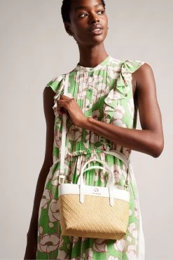 Ted Baker Cream Blesha Magnolia Raffia Mini Tote Bag 9 Ted Baker Cream Blesha Magnolia Raffia Mini Tote Bag -Ted Baker Shop 396779s4