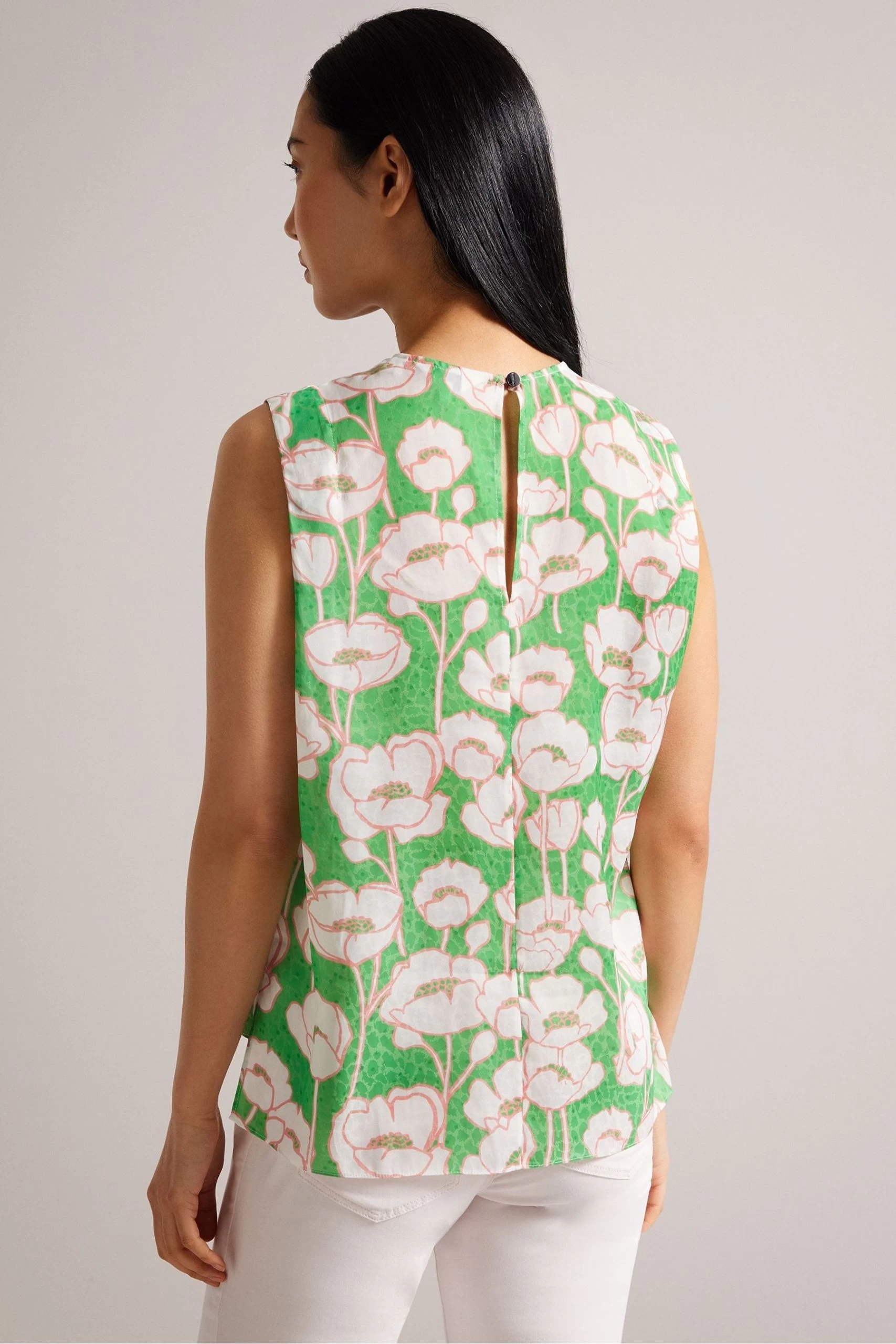 Ted Baker Green Kelany Short Sleeve Top With Shoulder Detail 4 Ted Baker Green Kelany Short Sleeve Top With Shoulder Detail - Image 2