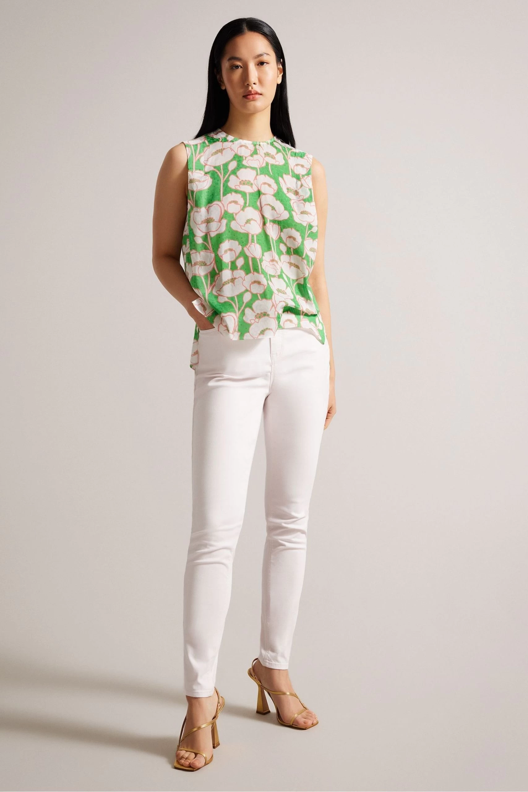 Ted Baker Green Kelany Short Sleeve Top With Shoulder Detail 5 Ted Baker Green Kelany Short Sleeve Top With Shoulder Detail - Image 3