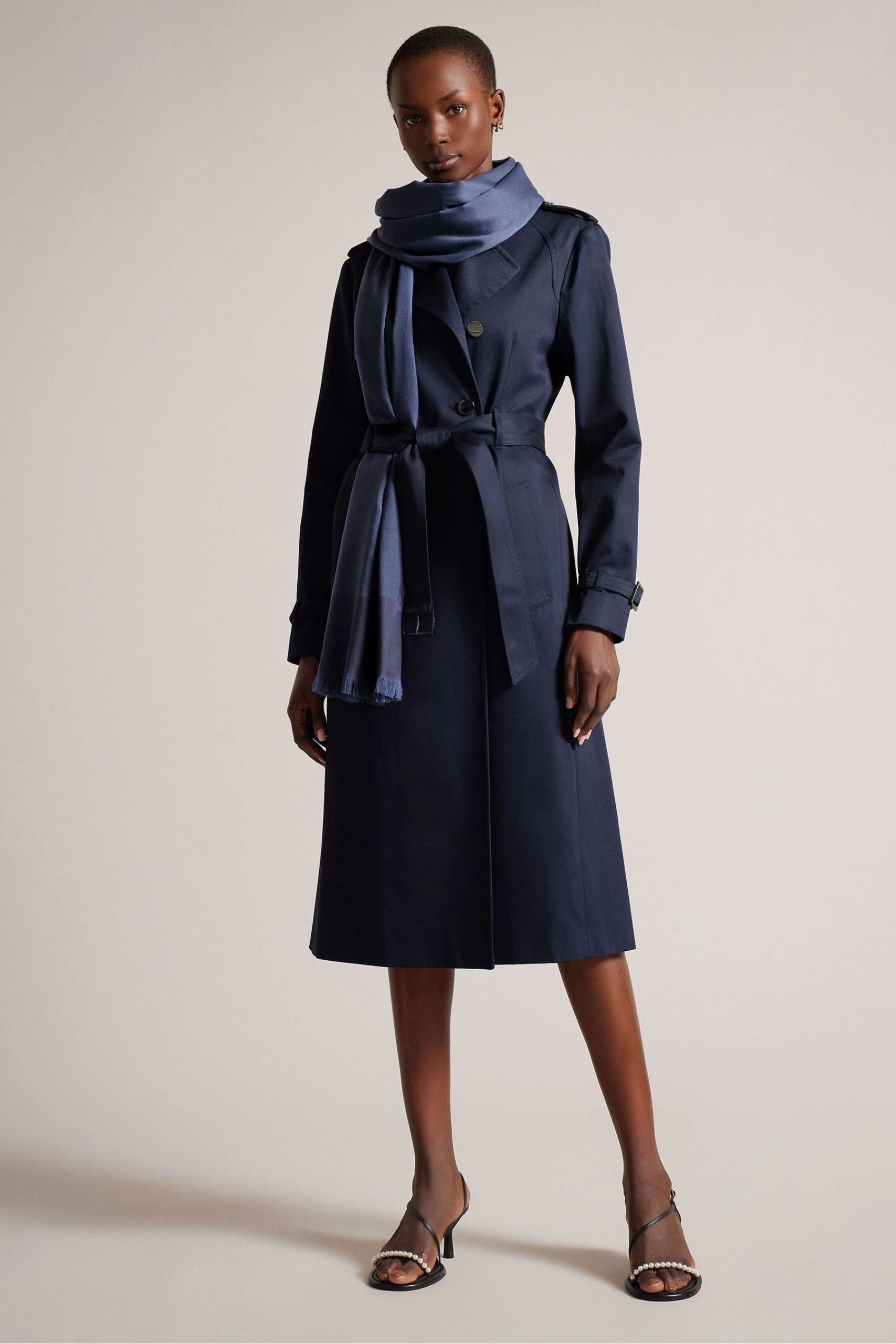 Ted Baker Blue Esteli Ted Baker Logo Long Scarf 3 Ted Baker Blue Esteli Ted Baker Logo Long Scarf