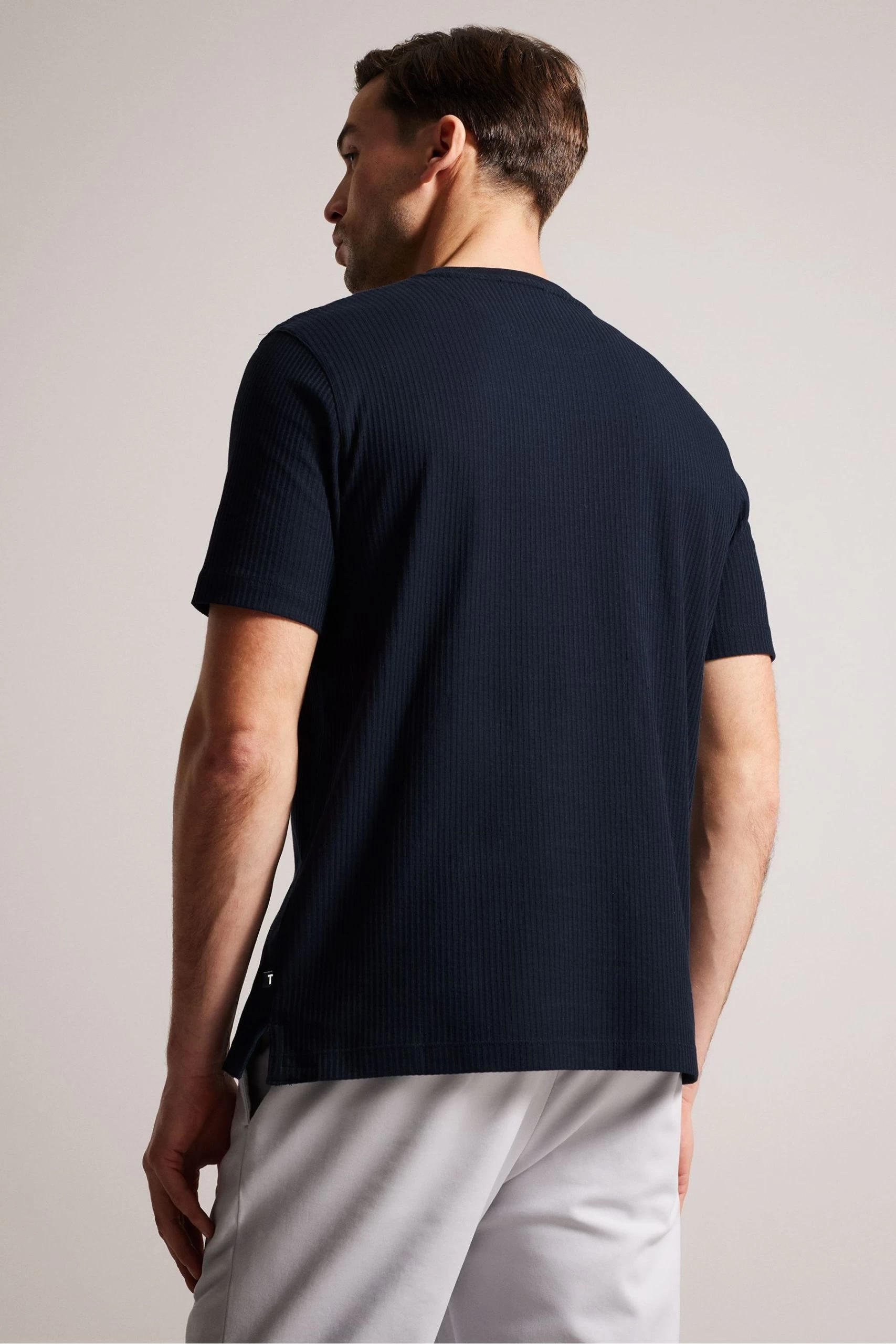 Ted Baker Blue Rakes Short Sleeved Regular Fit T-Shirt 4 Ted Baker Blue Rakes Short Sleeved Regular Fit T-Shirt - Image 2