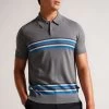Ted Baker Grey Merino Stripe Polo Shirt 1 Ted Baker Grey Merino Stripe Polo Shirt -Ted Baker Shop 412238s