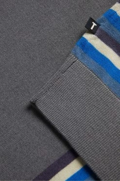 Ted Baker Grey Merino Stripe Polo Shirt -Ted Baker Shop 412238s7