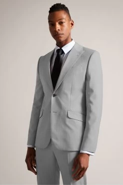 Ted Baker Grey Byronj Slim Fit Wool Jacket