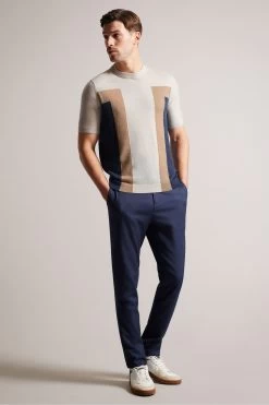 Ted Baker Cream Navia Short Sleeved Knitted T-Shirt 9 Ted Baker Cream Navia Short Sleeved Knitted T-Shirt -Ted Baker Shop 415246s3
