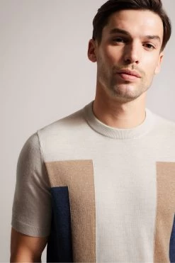 Ted Baker Cream Navia Short Sleeved Knitted T-Shirt 10 Ted Baker Cream Navia Short Sleeved Knitted T-Shirt -Ted Baker Shop 415246s4