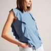 Ted Baker Blue Kathley Frill Linen Vest 2 Ted Baker Blue Kathley Frill Linen Vest -Ted Baker Shop 416234s