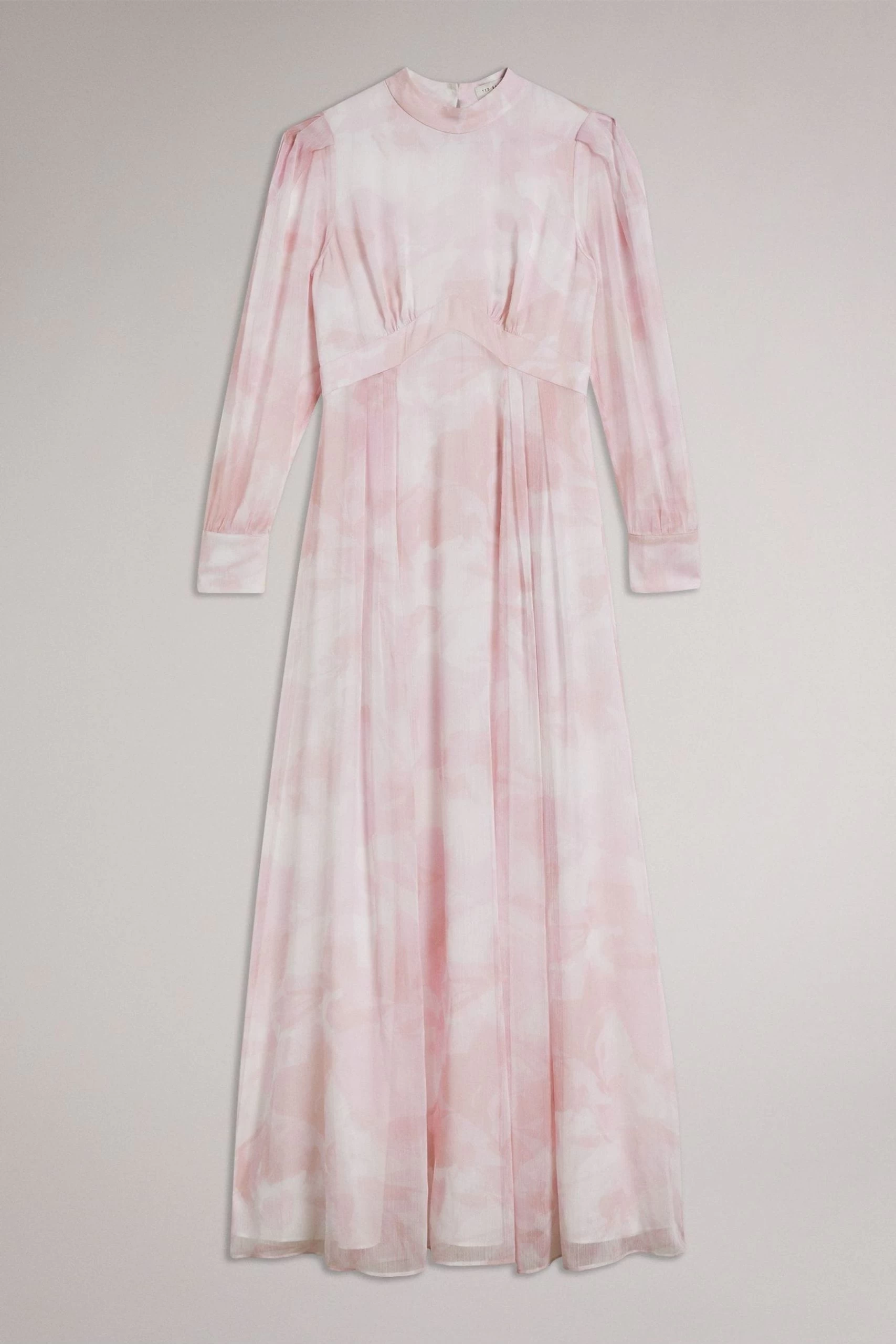 Ted Baker Pink Huron Long Sleeve Maxi Dress With Blouson Sleeve 3 Ted Baker Pink Huron Long Sleeve Maxi Dress With Blouson Sleeve