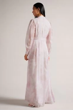 Ted Baker Pink Huron Long Sleeve Maxi Dress With Blouson Sleeve 10 Ted Baker Pink Huron Long Sleeve Maxi Dress With Blouson Sleeve -Ted Baker Shop 456878s4