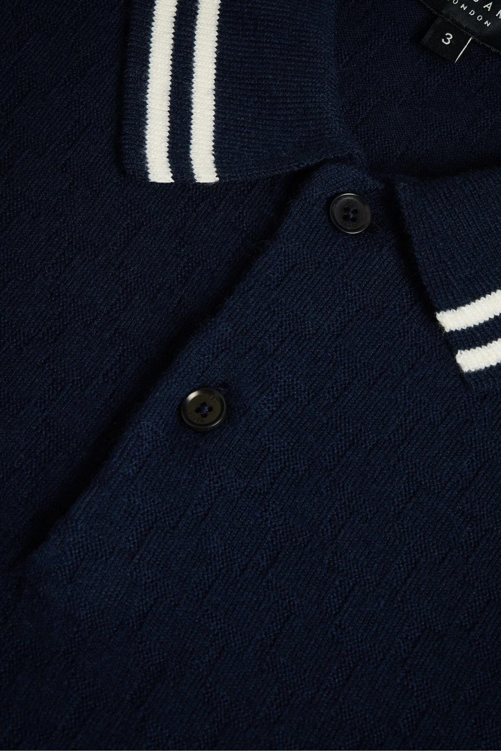 Ted Baker Blue Mahana Navy Short Sleeve Regular T Stitched Polo Shirt 6 Ted Baker Blue Mahana Navy Short Sleeve Regular T Stitched Polo Shirt - Image 4