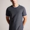Ted Baker Blue Bowker Short Sleeve Regular Fit Textured T-Shirt 2 Ted Baker Blue Bowker Short Sleeve Regular Fit Textured T-Shirt -Ted Baker Shop 464294s