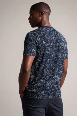 Ted Baker Blue Tospin Short Sleeved All Over Print T-Shirt 7 Ted Baker Blue Tospin Short Sleeved All Over Print T-Shirt -Ted Baker Shop 507709s2