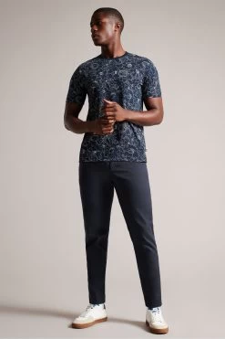 Ted Baker Blue Tospin Short Sleeved All Over Print T-Shirt 8 Ted Baker Blue Tospin Short Sleeved All Over Print T-Shirt -Ted Baker Shop 507709s3