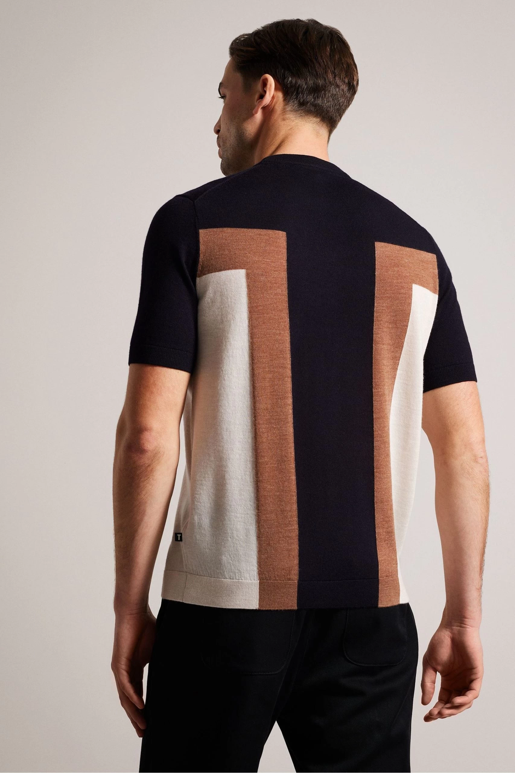 Ted Baker Blue Navia Short Sleeved Knitted T-Shirt 4 Ted Baker Blue Navia Short Sleeved Knitted T-Shirt - Image 2