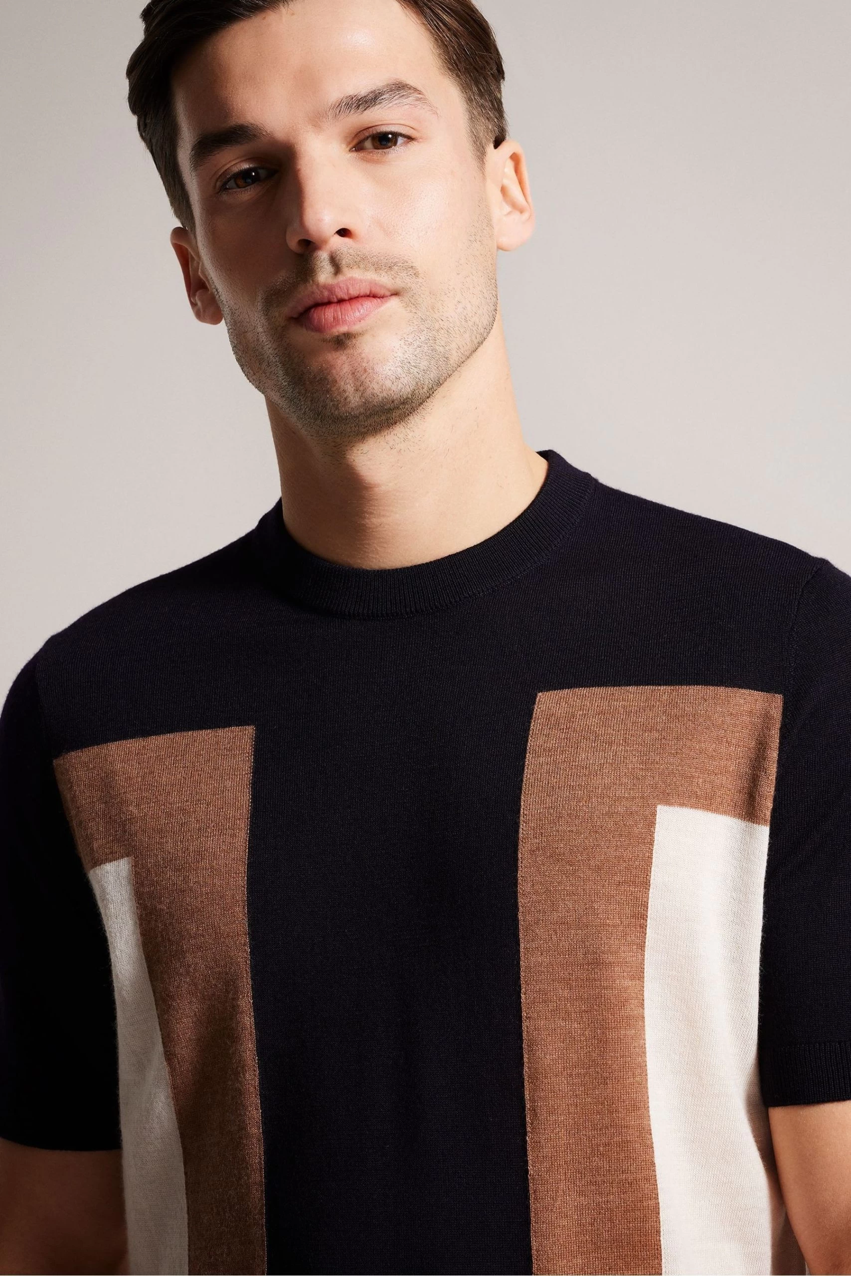 Ted Baker Blue Navia Short Sleeved Knitted T-Shirt 6 Ted Baker Blue Navia Short Sleeved Knitted T-Shirt - Image 4