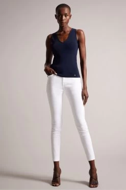 Ted Baker Josiiy Blue V-Neck Slim Fit Sleeveless Knit Top 9 Ted Baker Josiiy Blue V-Neck Slim Fit Sleeveless Knit Top -Ted Baker Shop 513118s3