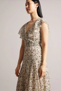 Ted Baker Pink Taliar Midi Tea Dress With Circular Cut Ruffles 8 Ted Baker Pink Taliar Midi Tea Dress With Circular Cut Ruffles -Ted Baker Shop 514588s3