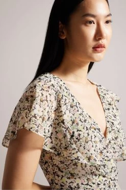 Ted Baker Pink Taliar Midi Tea Dress With Circular Cut Ruffles 9 Ted Baker Pink Taliar Midi Tea Dress With Circular Cut Ruffles -Ted Baker Shop 514588s4