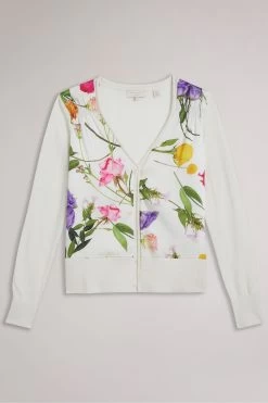 Ted Baker Chantri White Woven Front Printed Cardigan 11 Ted Baker Chantri White Woven Front Printed Cardigan -Ted Baker Shop 522007s4