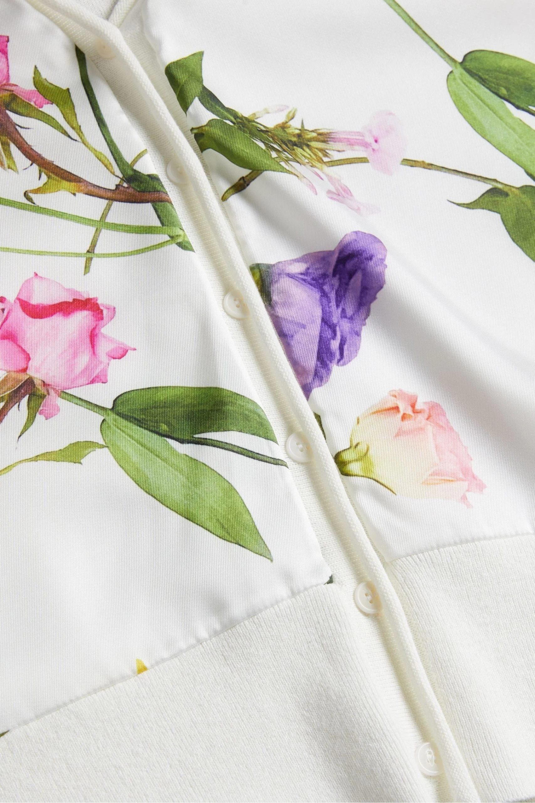 Ted Baker Chantri White Woven Front Printed Cardigan 8 Ted Baker Chantri White Woven Front Printed Cardigan - Image 6
