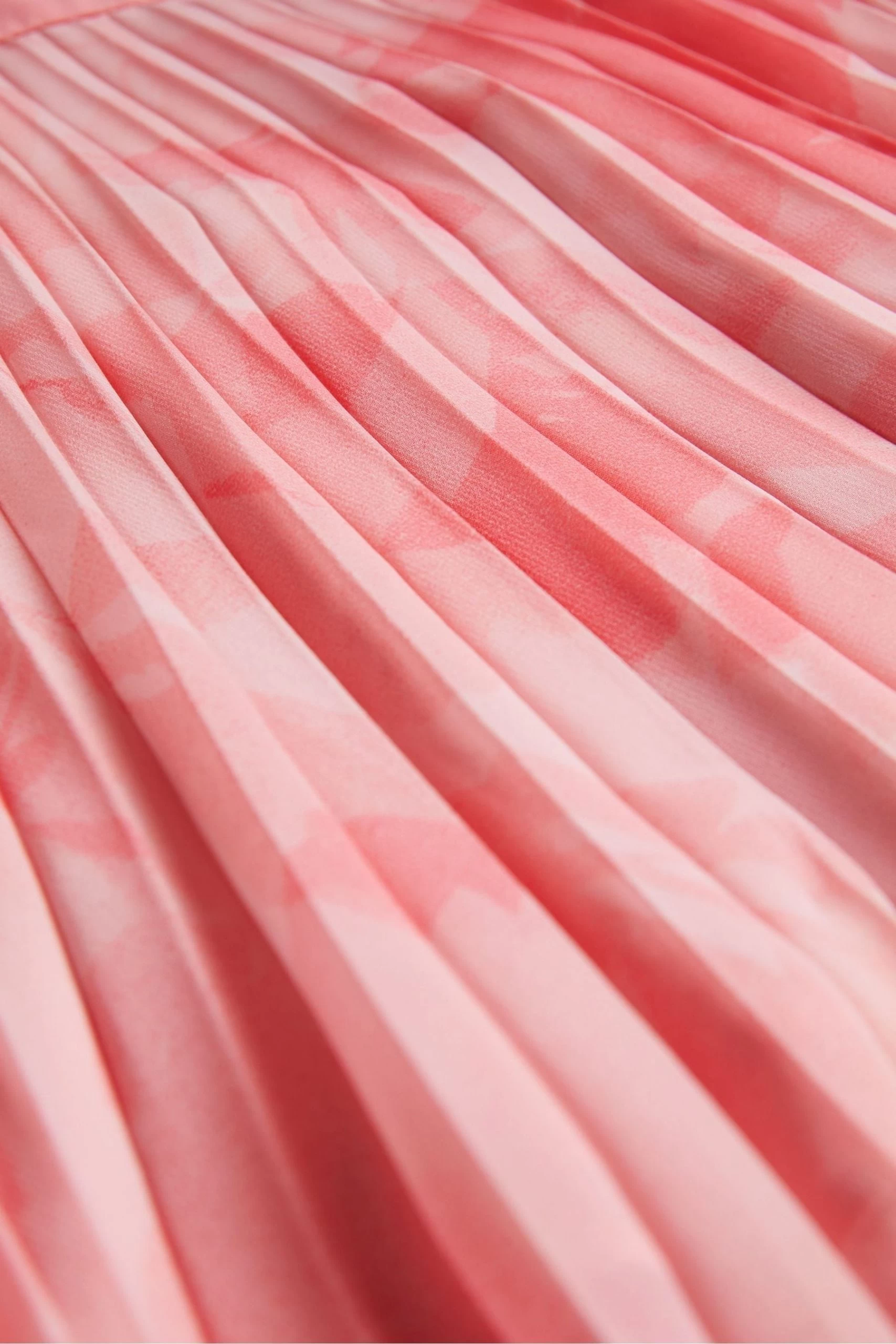 Ted Baker Pink Mirelia Coral Cross Front Pleated Midi Dress 8 Ted Baker Pink Mirelia Coral Cross Front Pleated Midi Dress - Image 6