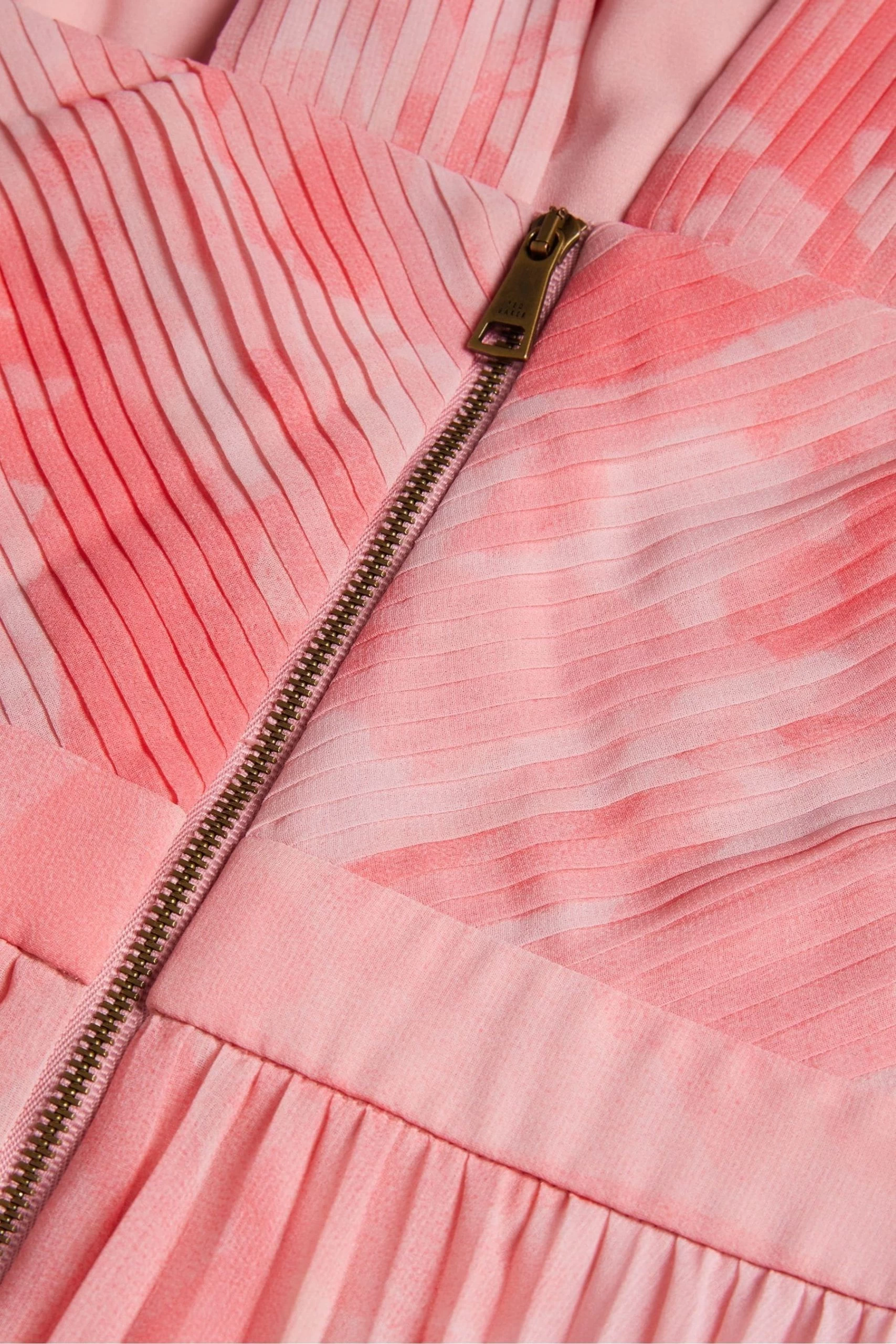 Ted Baker Pink Mirelia Coral Cross Front Pleated Midi Dress 9 Ted Baker Pink Mirelia Coral Cross Front Pleated Midi Dress - Image 7