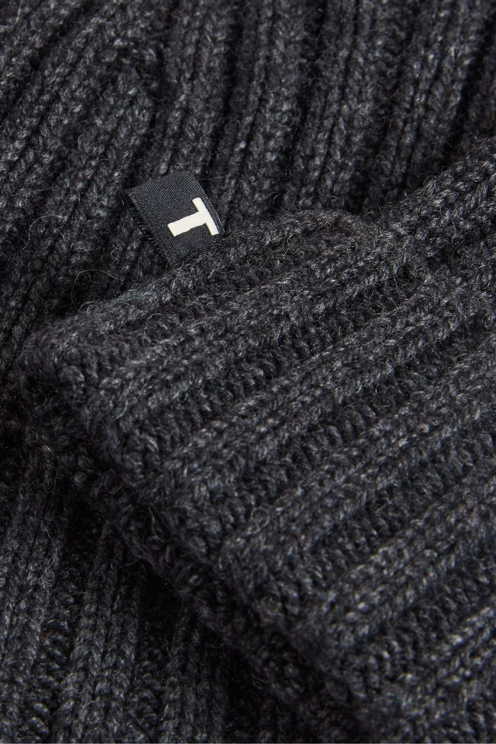Ted Baker Grey Oakland Rib Beanie Hat 4 Ted Baker Grey Oakland Rib Beanie Hat - Image 2