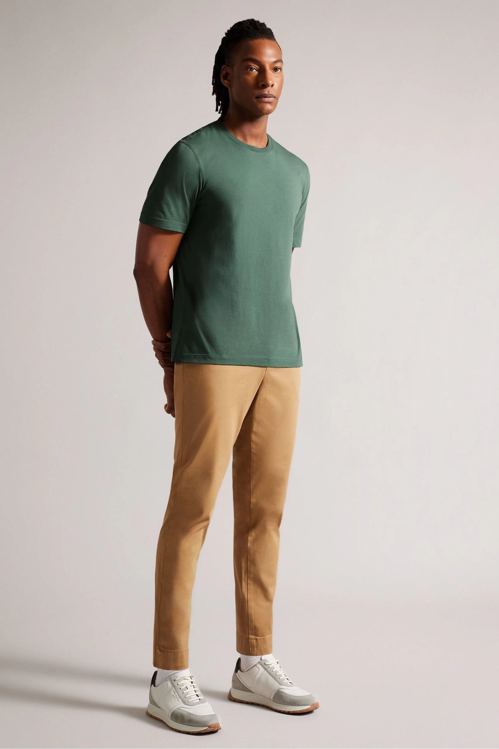 Ted Baker Green Tywinn Mid Short Sleeved Regular Plain T-Shirt 5 Ted Baker Green Tywinn Mid Short Sleeved Regular Plain T-Shirt - Image 3