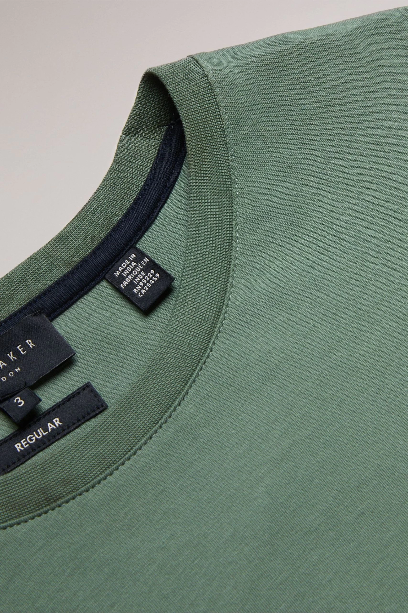 Ted Baker Green Tywinn Mid Short Sleeved Regular Plain T-Shirt 7 Ted Baker Green Tywinn Mid Short Sleeved Regular Plain T-Shirt - Image 5