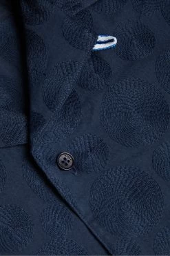 Ted Baker Navy Blue Allbury Short Sleeve Embroidered Shirt -Ted Baker Shop 560213s4