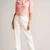 Ted Baker Pink Haniha Crew Neck Frill Detail Cardigan 1 Ted Baker Pink Haniha Crew Neck Frill Detail Cardigan -Ted Baker Shop 571690s
