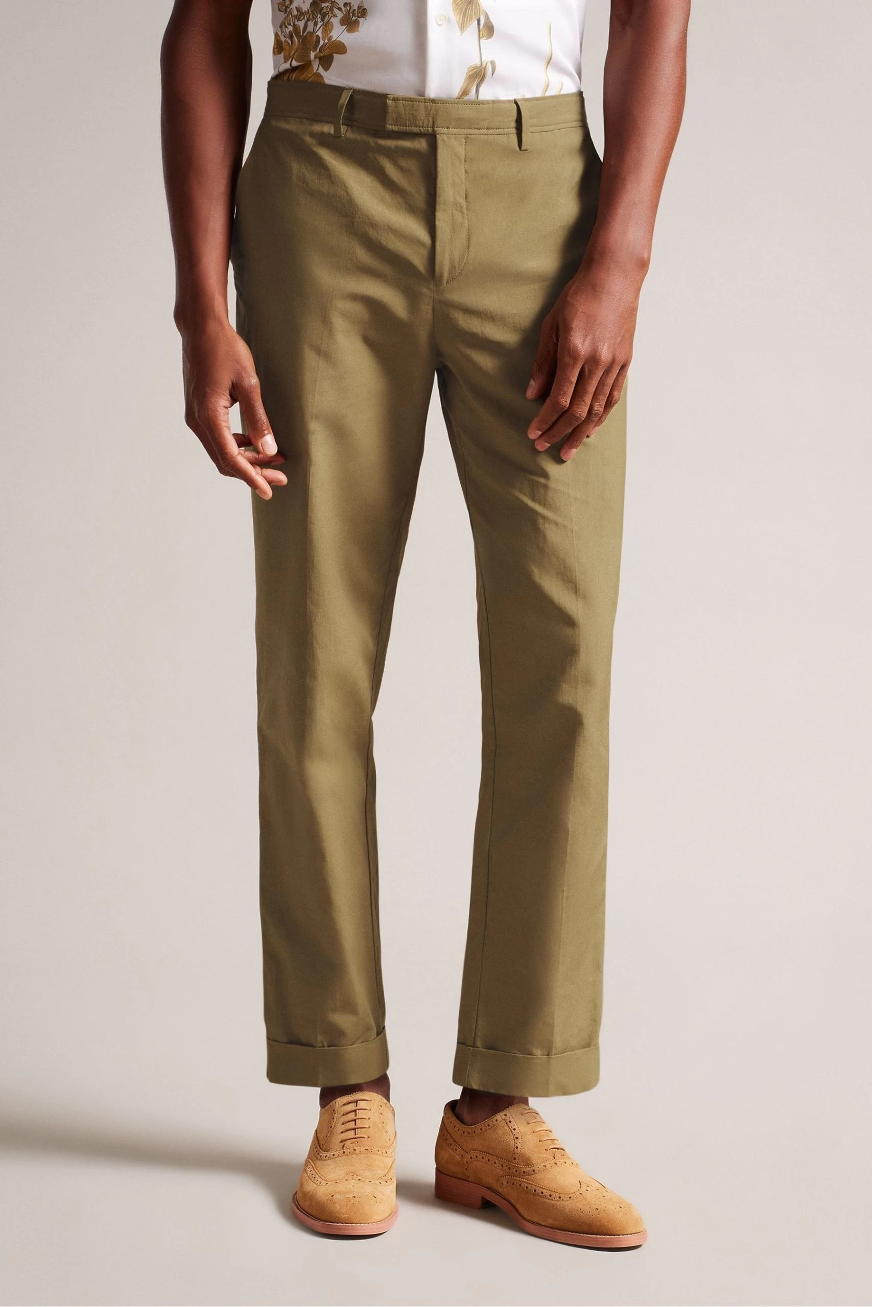 Ted Baker Slim Fit Natural Cleevet Cotton Linen Trousers 3 Ted Baker Slim Fit Natural Cleevet Cotton Linen Trousers