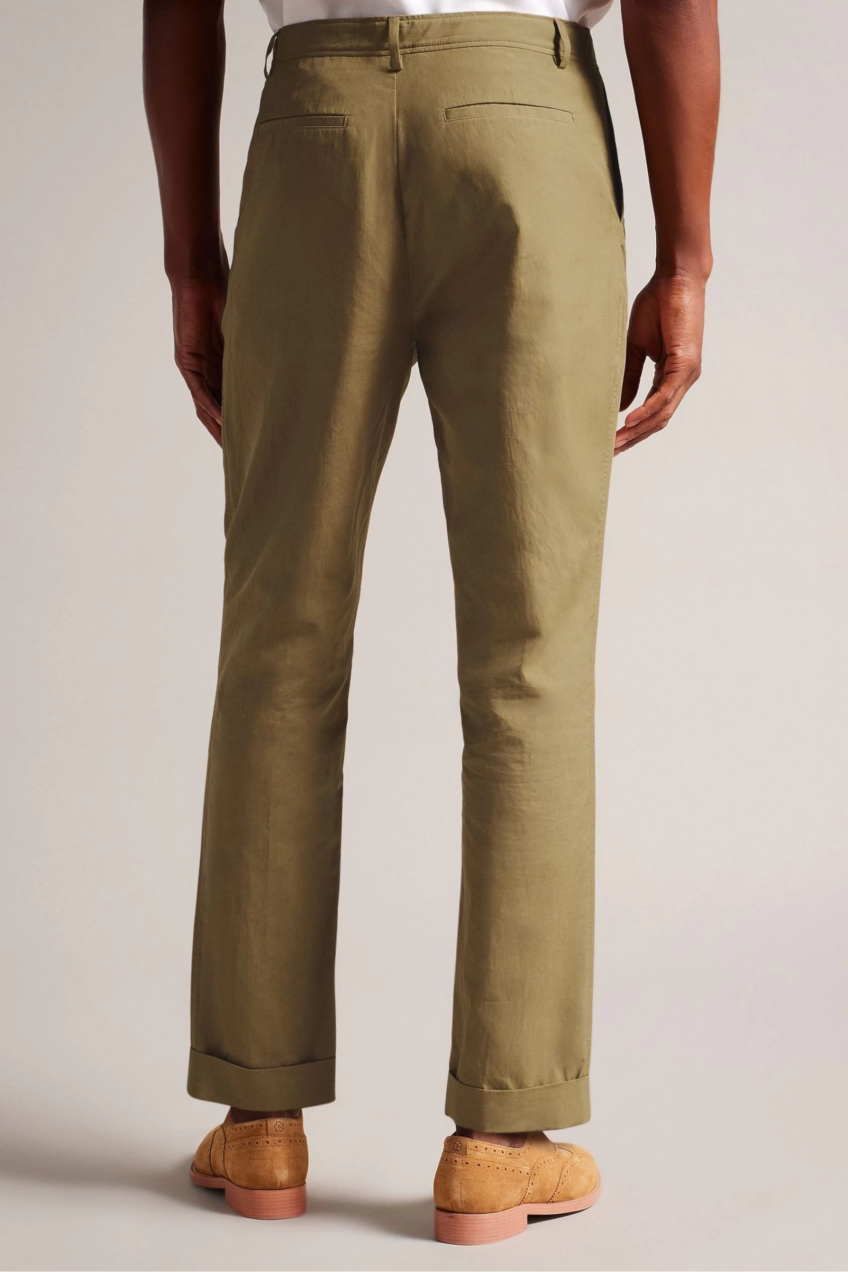 Ted Baker Slim Fit Natural Cleevet Cotton Linen Trousers 4 Ted Baker Slim Fit Natural Cleevet Cotton Linen Trousers - Image 2