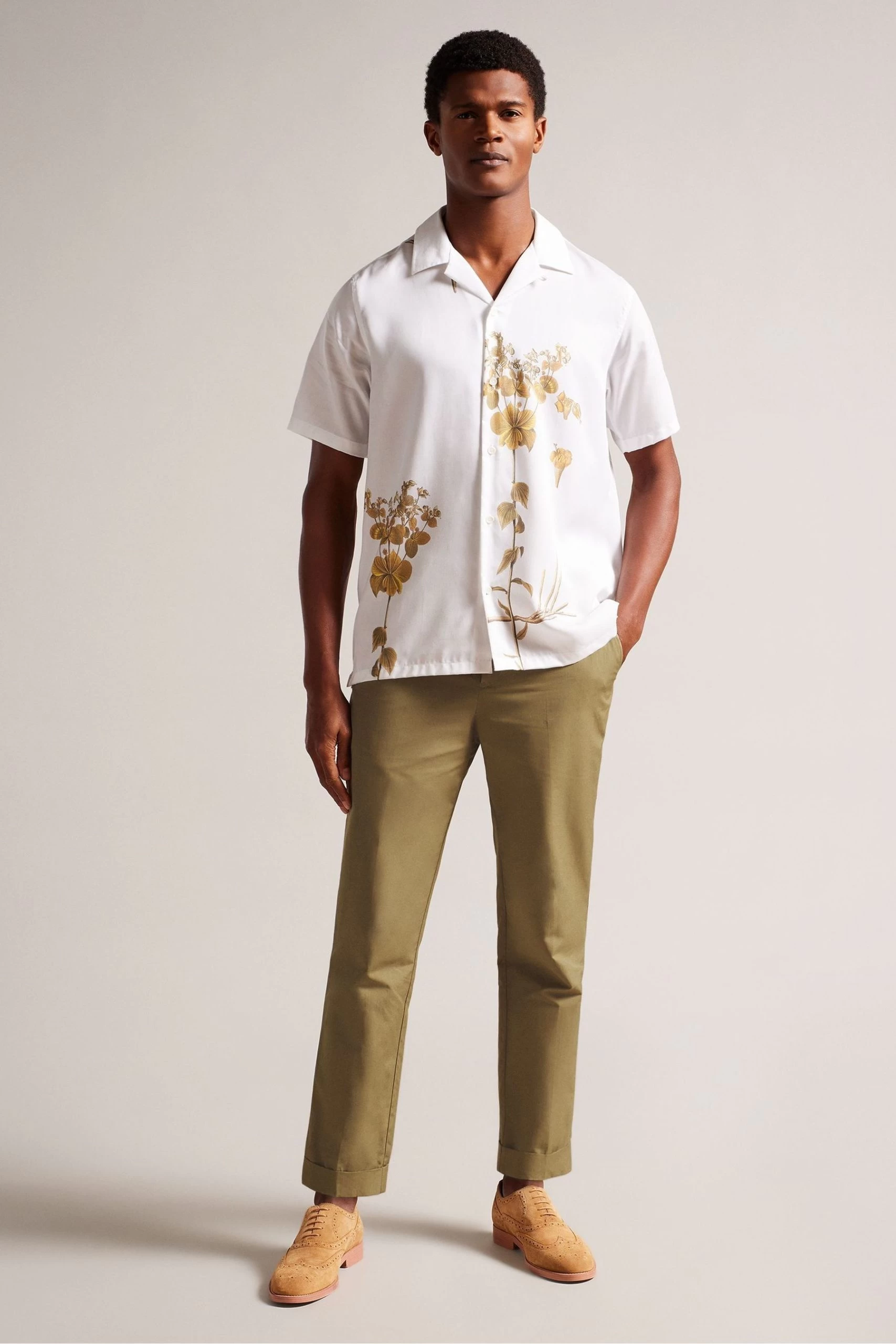 Ted Baker Slim Fit Natural Cleevet Cotton Linen Trousers 5 Ted Baker Slim Fit Natural Cleevet Cotton Linen Trousers - Image 3