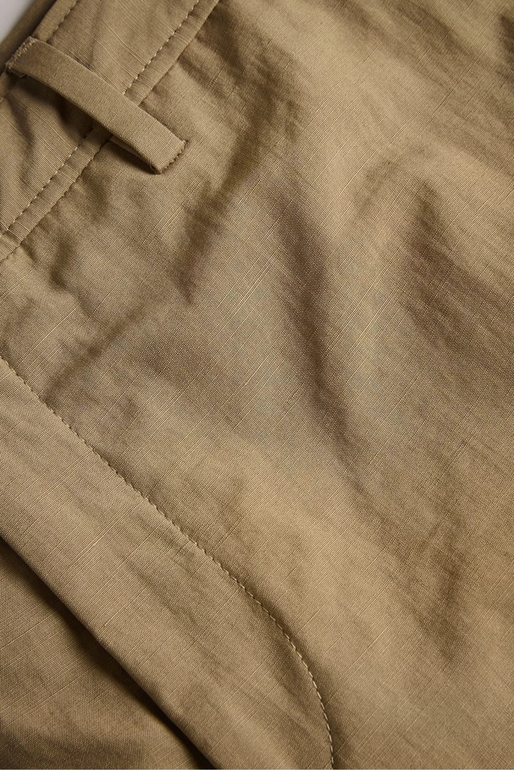 Ted Baker Slim Fit Natural Cleevet Cotton Linen Trousers 6 Ted Baker Slim Fit Natural Cleevet Cotton Linen Trousers - Image 4
