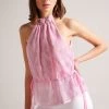 Ted Baker Purple Ivieey Drawstring Waist Halterneck Top 2 Ted Baker Purple Ivieey Drawstring Waist Halterneck Top -Ted Baker Shop 589225s