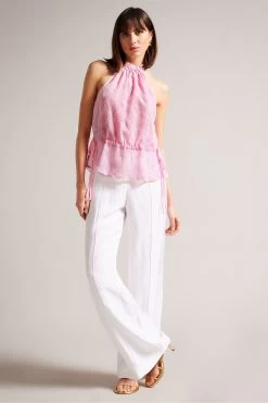 Ted Baker Purple Ivieey Drawstring Waist Halterneck Top 9 Ted Baker Purple Ivieey Drawstring Waist Halterneck Top -Ted Baker Shop 589225s3