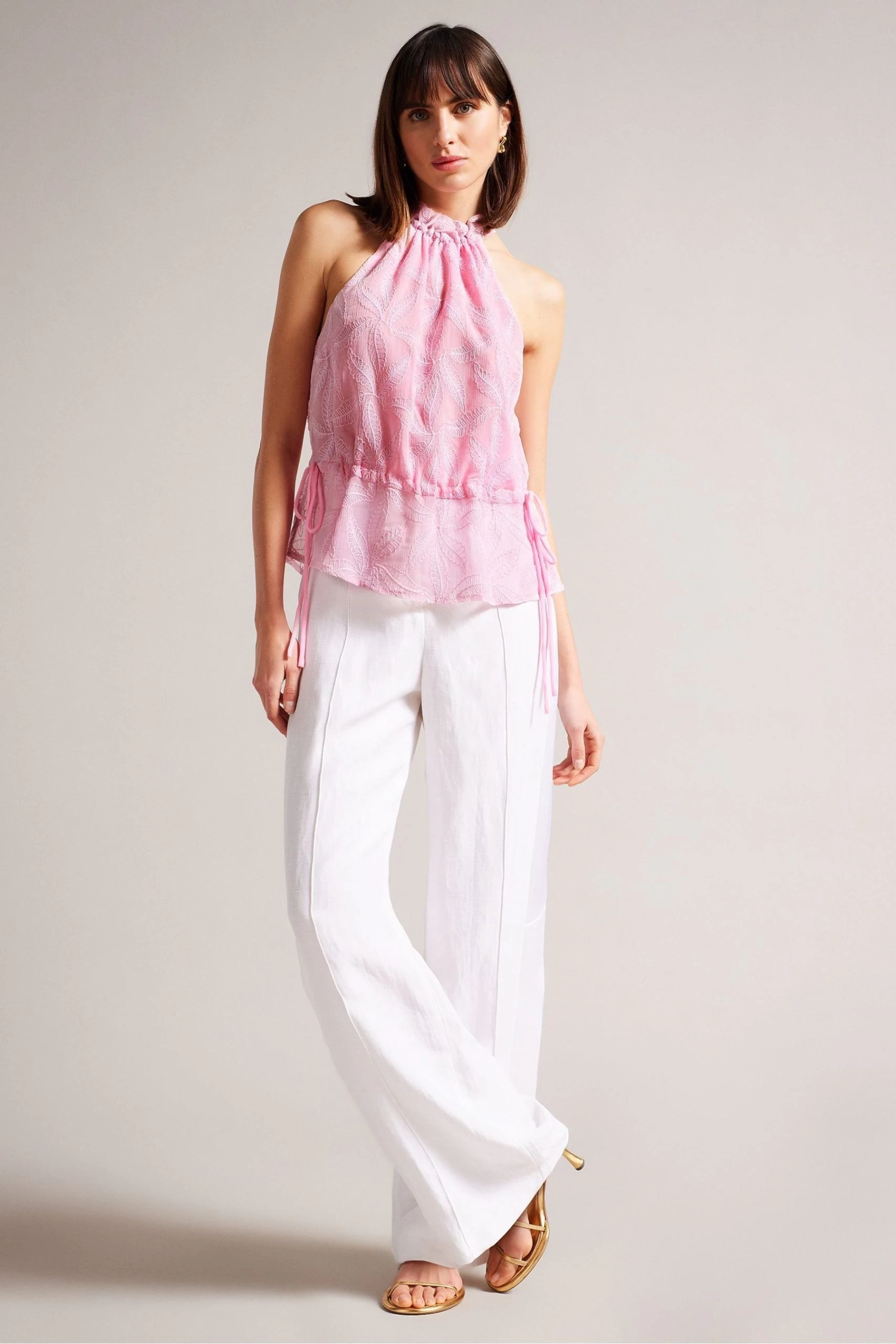 Ted Baker Purple Ivieey Drawstring Waist Halterneck Top 5 Ted Baker Purple Ivieey Drawstring Waist Halterneck Top - Image 3