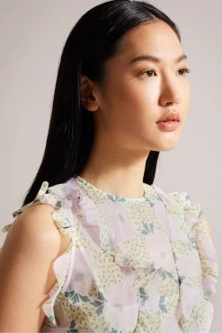 Ted Baker Purple Calinia Sleeveless Waterfall Midi Dress -Ted Baker Shop 589932s3