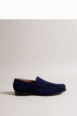 Ted Baker Blue Labis Suede Formal Penny Loafers