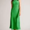 Ted Baker GreenEleanar Cowl Neck Sleeveless Midi Slip Dress -Ted Baker Shop 593799s